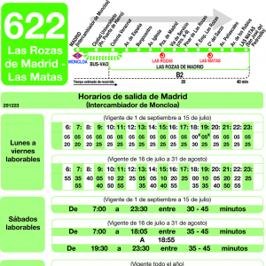 Horario de ida Línea 622 Autobuses Interurbanos