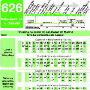 Horario de ida Línea 626 Autobuses Interurbanos