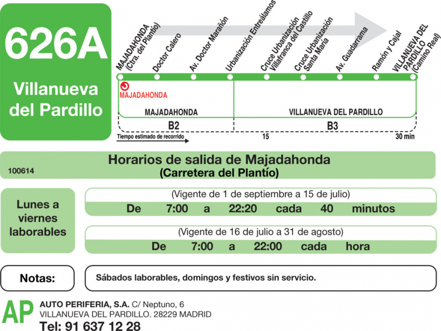 Horario de ida