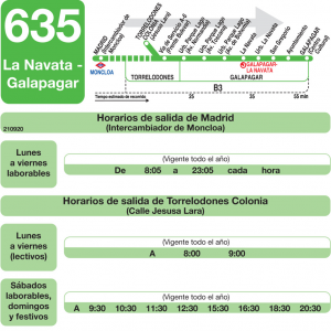 Horario de ida Línea 635 Autobuses Interurbanos