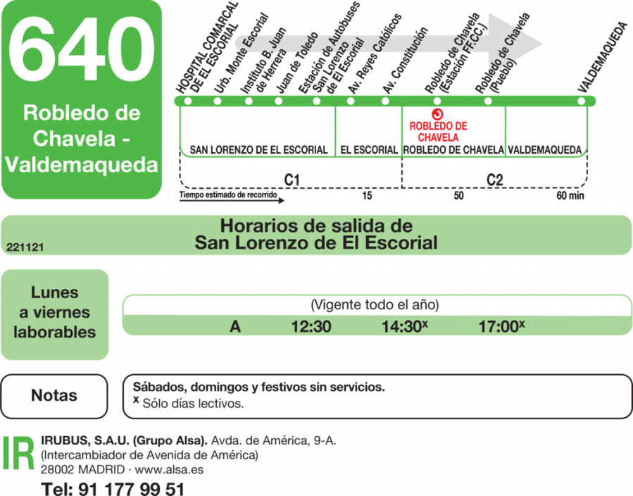 Horario de ida