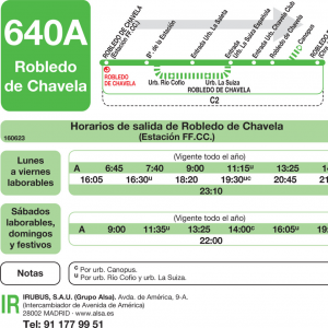 Horario de ida Línea 640-A Autobuses Interurbanos