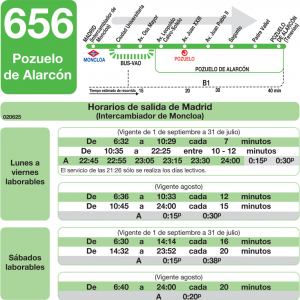 Horario de ida Línea 656 Autobuses Interurbanos