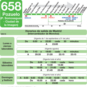 Horario de ida Línea 658 Autobuses Interurbanos
