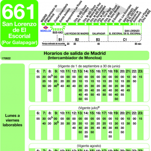 Horario de ida Línea 661 Autobuses Interurbanos