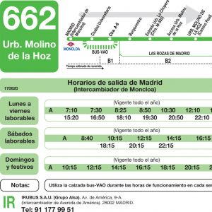 Horario de ida Línea 662 Autobuses Interurbanos