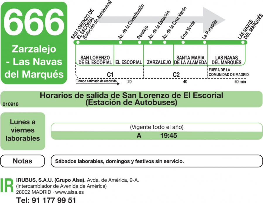 Horario de ida