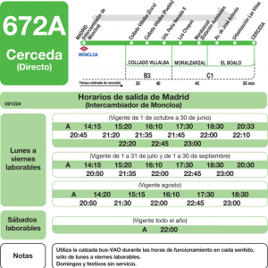 Horario de ida Línea 672-A Autobuses Interurbanos