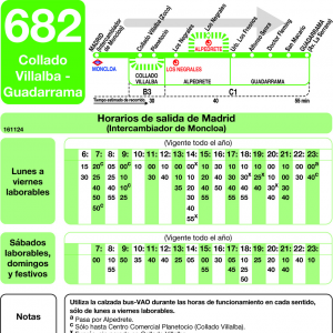 Horario de ida Línea 682 Autobuses Interurbanos