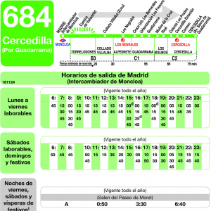 Horario de ida Línea 684 Autobuses Interurbanos