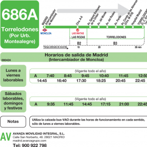 Horario de ida Línea 686-A Autobuses Interurbanos