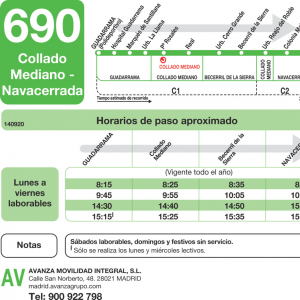 Horario de ida Línea 690 Autobuses Interurbanos