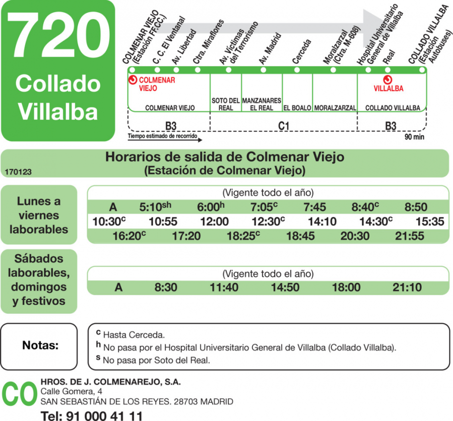 Horario de ida