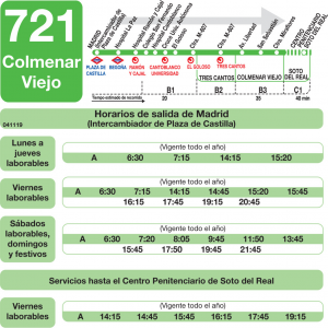 Horario de ida Línea 721 Autobuses Interurbanos