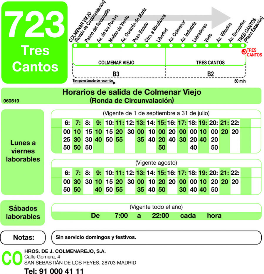 Horario de ida