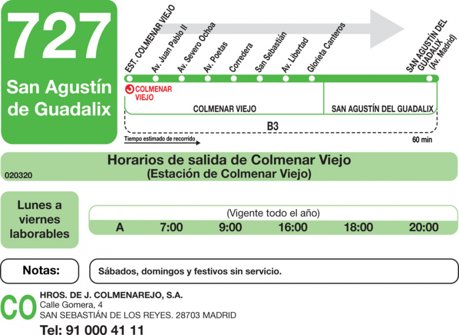 Horario de ida