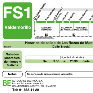 Horario de ida Línea FS1 Autobuses Interurbanos