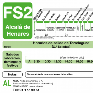 Horario de ida Línea FS2 Autobuses Interurbanos
