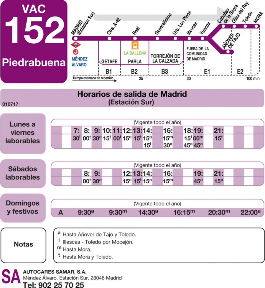 Horario de ida