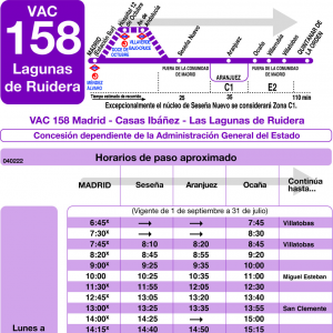 Horario de ida Línea VAC-158 Autobuses Interurbanos