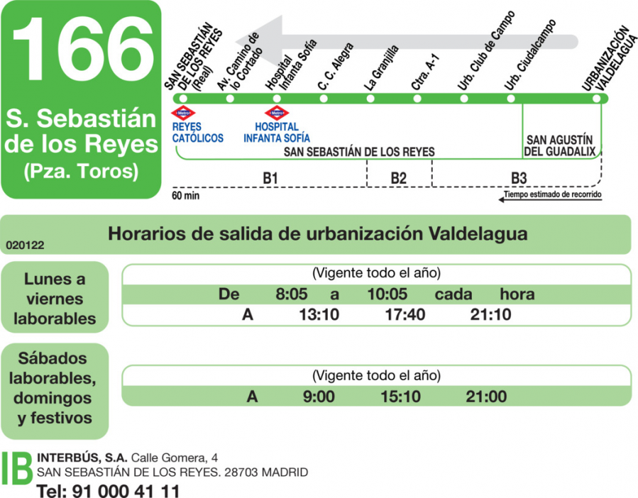 Horario de vuelta