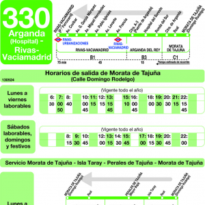 Horario de vuelta Línea 330 Autobuses Interurbanos