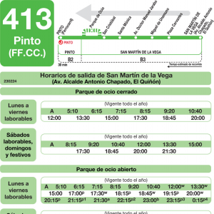 Horario de vuelta Línea 413 Autobuses Interurbanos