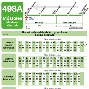 Horario de vuelta Línea 498-A Autobuses Interurbanos