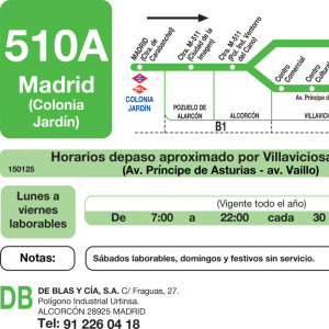 Horario de vuelta Línea 510-A Autobuses Interurbanos