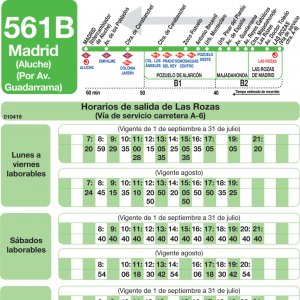 Horario de vuelta Línea 561-B Autobuses Interurbanos