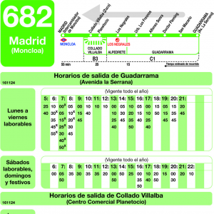 Horario de vuelta Línea 682 Autobuses Interurbanos