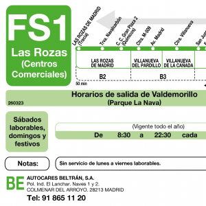 Horario de vuelta Línea FS1 Autobuses Interurbanos
