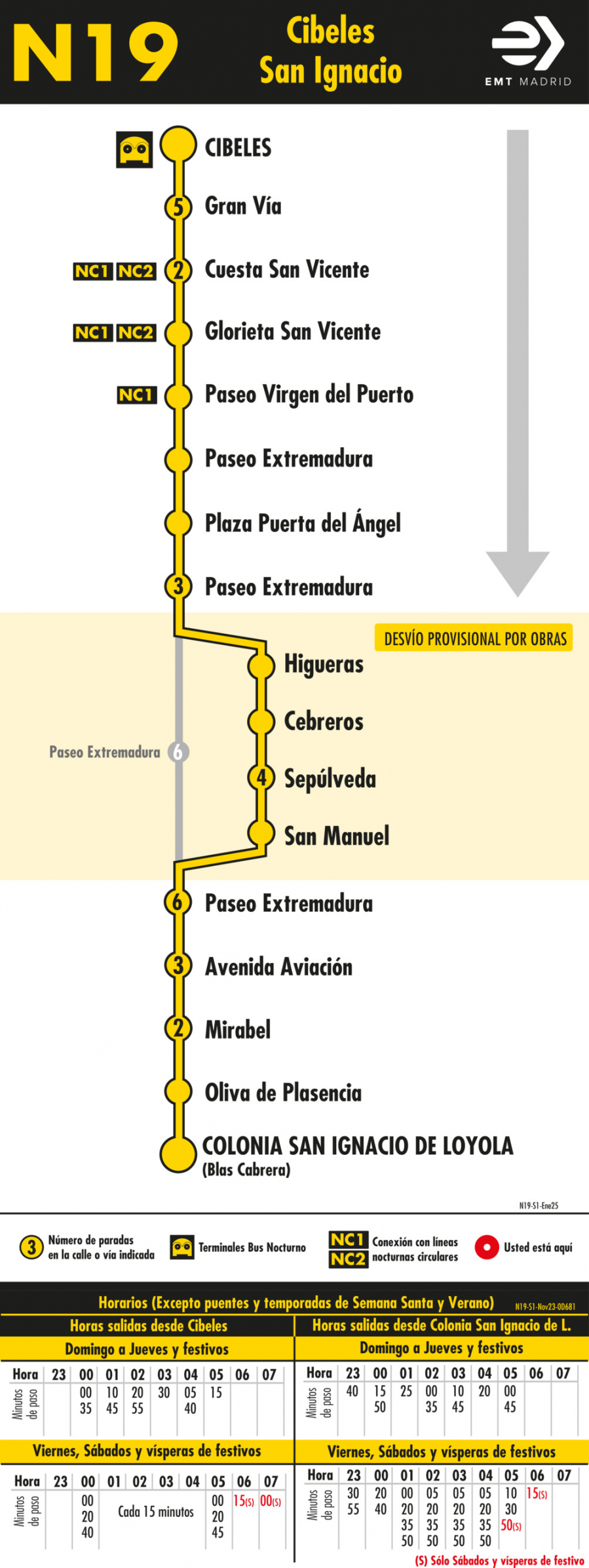 Horario de ida