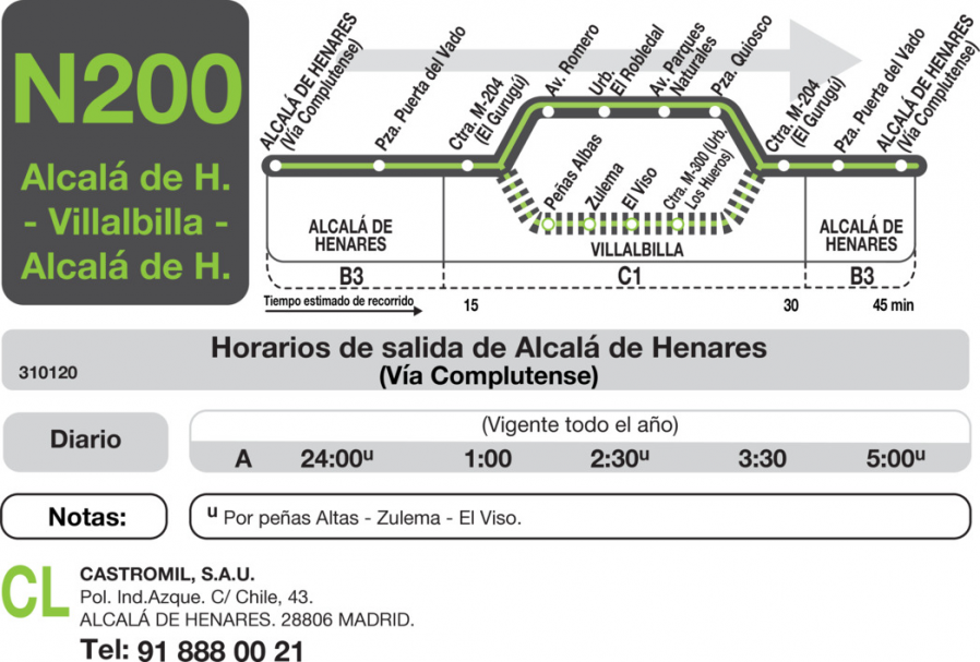 Horario de ida