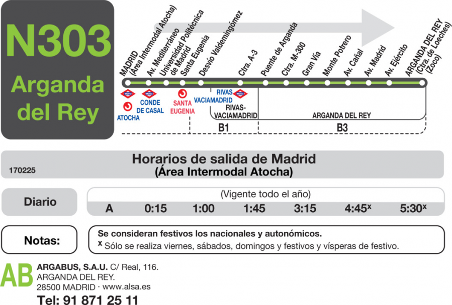 Horario de ida