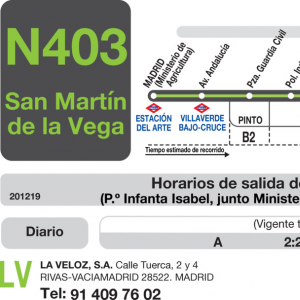 Horario de ida Línea N-403 Autobuses Nocturnos