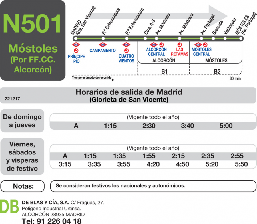 Horario de ida