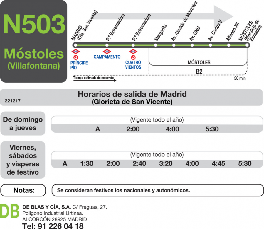 Horario de ida