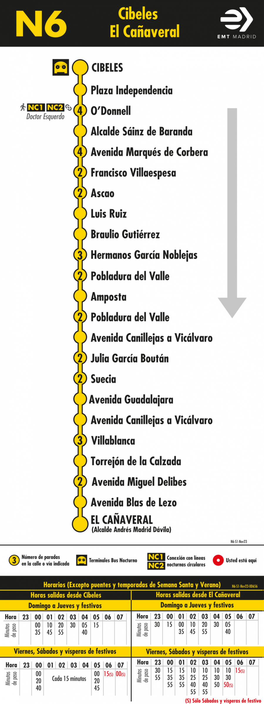 Horario de ida