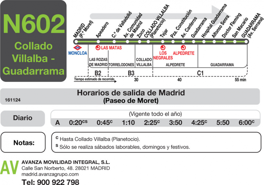 Horario de ida