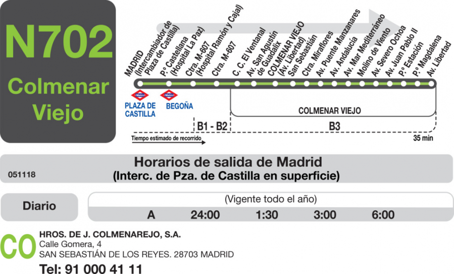 Horario de ida