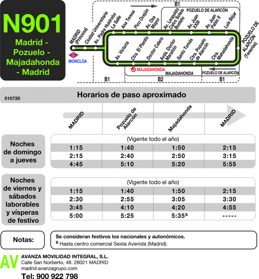 Horario de ida