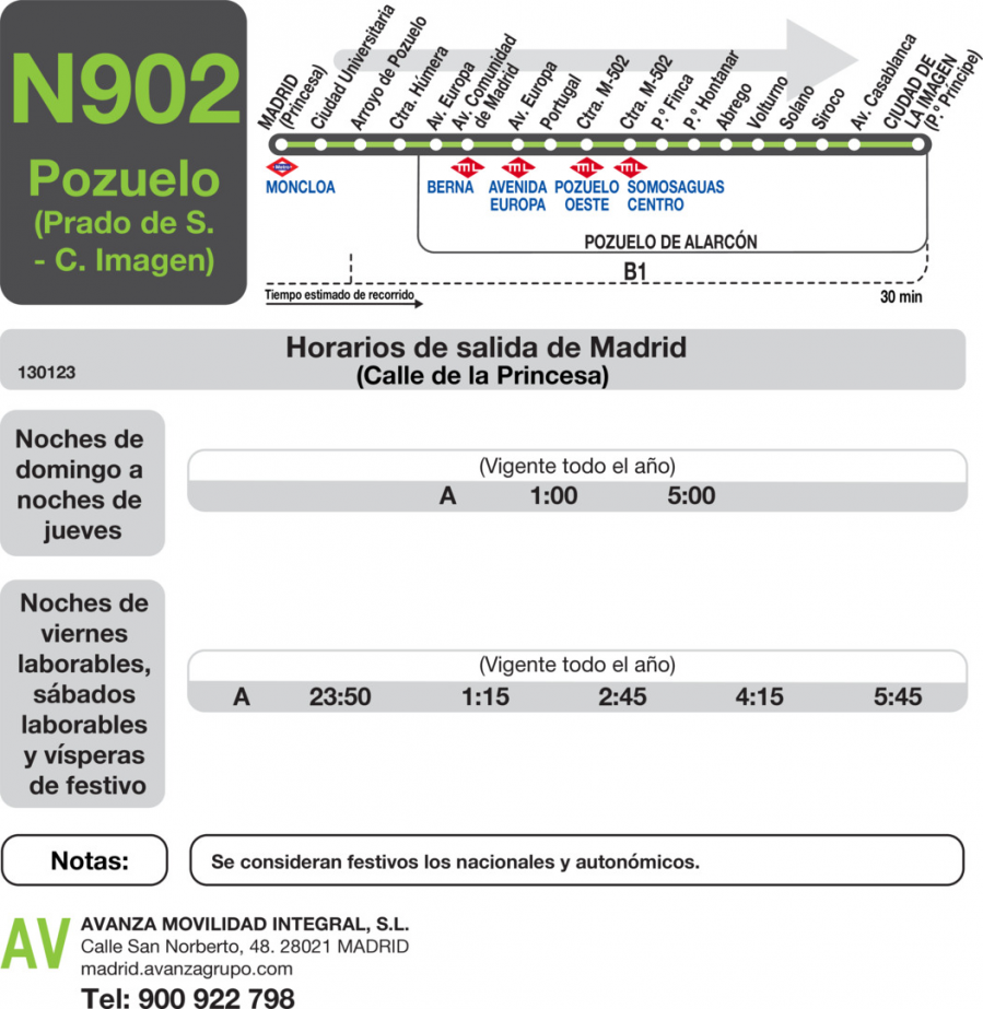 Horario de ida