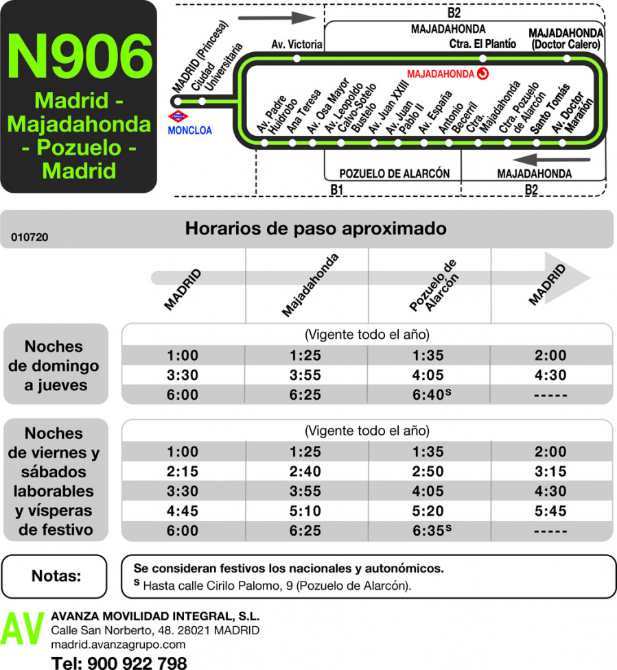 Horario de ida