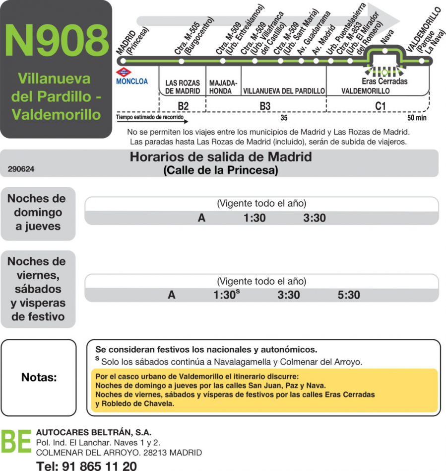 Horario de ida