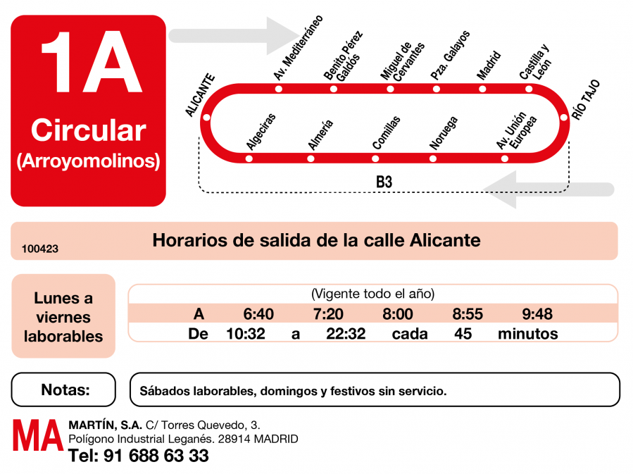 Horario de ida