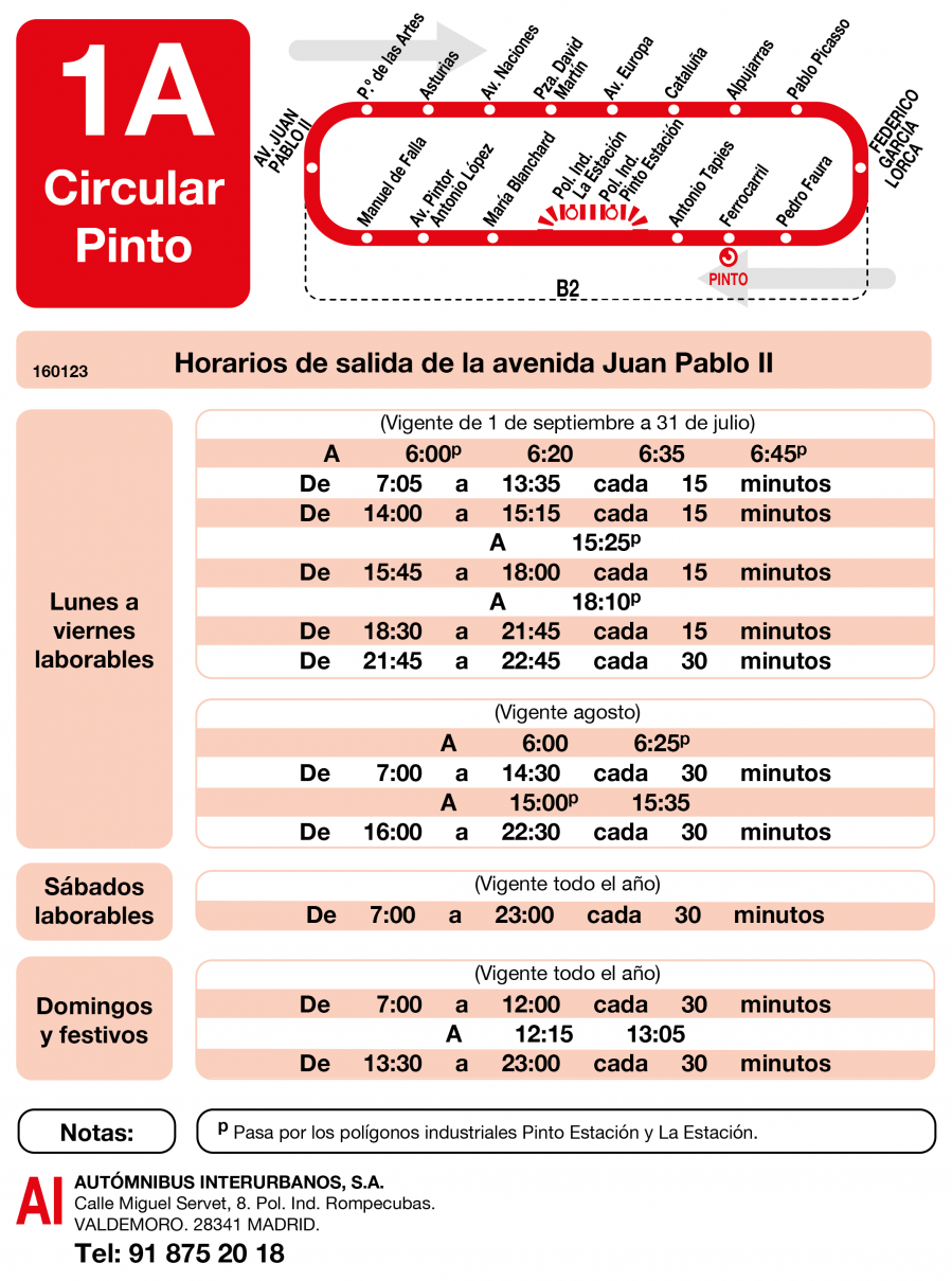 Horario de ida