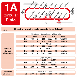 Horario de ida Línea L-1A Pinto Autobuses Urbanos