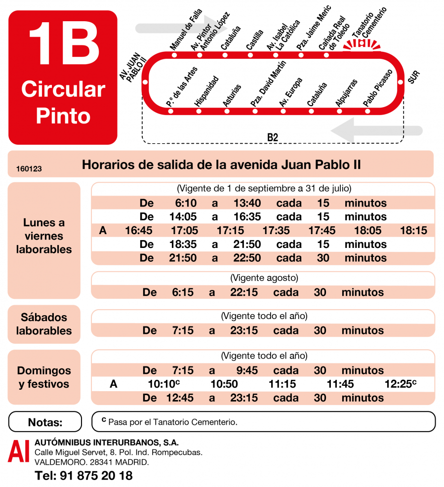 Horario de ida