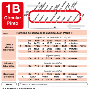 Horario de ida Línea L-1B Pinto Autobuses Urbanos